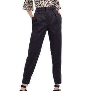 $275 NWT ALICE + OLIVIA Sz6 GRADY PLEATED HI-RISE STRAIGH-LEG STRETCH PANT BLACK